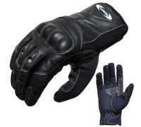 PROANTI® - Guanti da motociclismo, estivi, corti, nero (nero), M