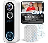 Proaustin Videocamera per campanello wireless, 4 MP, videocitofono con suoneria, chiamata in diretta, rilevamento del movimento, avvisi istantanei, visione notturna, supporto SD e archiviazione cloud