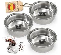 PROAX® Cecotec - Filtro per macchina da caffè pressurizzato, 51 mm, compatibile con macchine da caffè Cecotec, Ufesa e Breville, set di 2 o 3 pentole, ricambio Power Espresso 20 (set da 3 filtri (2