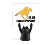 Probabilità di voto equestre Sport Memo Holder Cartoon Black Cat Stand Decorazione