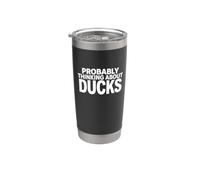 Probabilmente pensando alle anatre divertente amante delle anatre Farmer Duck Bicchiere termico in acciaio inox doppia parete