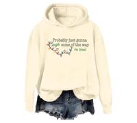 Probabilmente solo gonna Jingle Stanca Felpa Probabilmente solo Jingle Some Of The Way I'm Tired Shirt, Colore: giallo crema., M