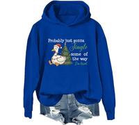 Probably Just Gonna Jingle Some Of The Way I'm Tired Felpa con cappuccio Christmas Jingle Shirt Silly Goose Felpa, Klein Blue., XL