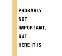 Probably Not Important, But Here It Is: A fun, quirky notebook for random thoughts, ideas, and doodles.: Good Gift For Co-workers, Friends and Family, 130 pages.