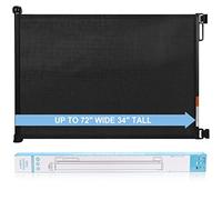 Probebi - Cancello retrattile per cani per neonati e animali domestici, altezza 86,4 cm, si estende fino a 139,7 cm, porta retrattile in rete per porte, scale, corridoi, interni ed esterni (nero)