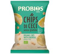 Probios Ceci Biologici - Patatine Senza Glutine - Snack Salutari - Senza Lievito e Senza Zuccheri Aggiunti - Ricche Di Fibre e Senza Olio Di Palma - 12 Confezioni (40g Ciascuna)