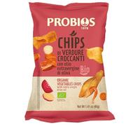 Probios Chips di Verdure Croccanti Biologiche - deliziose e patatine senza glutine fritte in olio extravergine di oliva - ideale spuntino croccante - Confezione da 25 x 40g