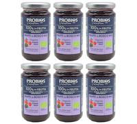 Probios Composta di frutti di bosco biologici senza pectina aggiunta - Dolcezza e sapore naturali - Senza glutine & Composta di Frutta Senza Zucchero - Confezione da 6 x 220