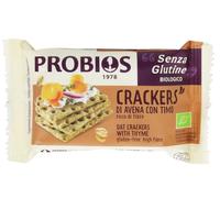 Probios Crackers biologici di avena e timo - Croccanti e aromatici - Senza conservanti - Perfetti per aperitivi, snack o spuntini leggeri - Ricchi di fiocchi d'avena - 140g (4x35g)