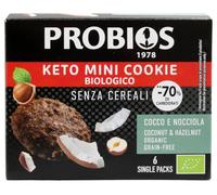 Probios Mini biscotti chetogenici con cocco e nocciole - Senza cereali, a basso contenuto di zucchero - Deliziosi e comodi per spuntini o pause dolci - (6x12) 72g