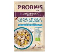 Probios Muesli Classico al Cocco e Mandorle - Fiocchi d’Avena Biologici, Uvetta, Riso Soffiato, Mandorle e Semi di Girasole - Mix Croccante e Delizioso - Colazione e Snack - 300g