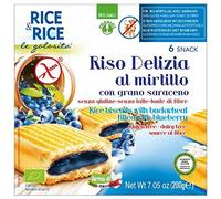 Probios Riso Delizia Mirtillo e Grano Saraceno senza Latte, Fonte di Fibre - Confezione da 6 Snacks [200 gr], Senza glutine