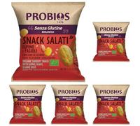 Probios Snack Lupini e Fagioli con Semi di Sesamo - Snack senza Glutine e senza Lievito - Migliore Gonte di Proteine e Fibre - Specificamente Formulato per Celiaci - 35 g (Confezione da 5)
