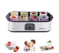 Probiotic Yogurt Maker, Ultimate Probiotic Yogurt Maker con temperatura regolabile e controllo del tempo, capacità 1400 ml, 8 barattoli di vetro, macchina automatica per yogurt digitale, promuovere la