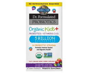 Probiotici Dr. Formulated Organic Kids+, Berry Cherry - 30 compresse masticabili