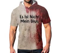 Problem Gelöst - Maglietta a maniche corte, da uomo, con cappuccio, Bloody Deguisement Halloween da uomo, sanguinante, alto sangue e maglietta a forma di Blood Tshirt che fa paura, maglietta horror