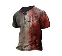 Problem Gelöst - Maglietta a maniche corte, da uomo, con scollo a V, Bloody Deguisement Halloween da uomo, sanguinante, maglietta horror, costume da Halloween, costume a sangue alto che fa paura