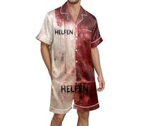 Problem Gelöst - Set di camicie da uomo Bloody Deguisement Halloween da uomo sanguinante Set di pigiama corto costume di Halloween Loungewear abbigliamento da notte camicia + pantaloni corti, #01