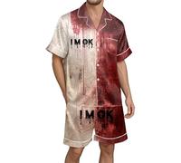 Problem Gelöst - Set di camicie da uomo Bloody Deguisement Halloween da uomo sanguinante Set di pigiama corto costume di Halloween Loungewear abbigliamento da notte camicia + pantaloni corti, #01