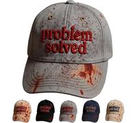 Problem Solved Baseball Caps Hat,Halloween Horror Sanguinoso Sport Cap Stampato Berretto da baseball per uomo e donna, viaggi all'aperto, d, Taglia unica