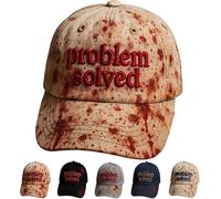 Problem Solved Baseball Caps Hat,Halloween Horror Sanguinoso Sport Cap Stampato Berretto da baseball per uomo e donna, viaggi all'aperto, a, Taglia unica