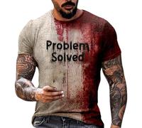 Problem Solved Blood Shirt - Maglietta con stampa di Halloween sanguinante - Motivo schizzi di sangue top camicia con stampa di Halloween Maglietta sanguinante divertente Halloween Top horror, Come