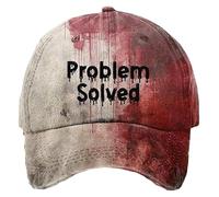 Problem Solved - Cappelli da baseball per Halloween, divertente berretto unisex, con stampa sanguinosa, con problemi di Halloween (DE/NL/SE/PL, alfanumerico, taglia unica, stile 2)
