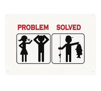 Problem Solved Cartello In Metallo Resistente Uv Targa In Metallo Durevole Targhe In Latta Per Negozio Esterno Officina 20X30Cm