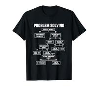 Problem Solving Flowchart Funny Office Humor for Engineers Maglietta con Stampa Grafica Economica