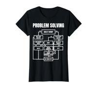 Problem Solving Flowchart Funny Office Humor for Engineers Maglietta con Stampa Grafica Economica, Donna, Nero, L