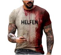Problema Risolto della Serie Blood T-Shirt Uomo Cotone con Stampa, Costume Halloween, Girocollo Magliette Uomo Manica Corta Cotone, Grafica con Sangue, Taglie Forti Costumi di Carnevale