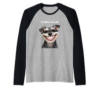 Problema Risolto Dice Che Il Cane Schnauzer con Un Enorme Sorriso e Denti Grandi Maglia con Maniche Raglan