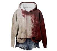 Problema risolto Felpa Halloween da donna con cappuccio per Halloween da donna Bloody Horror Maglione Halloween Blood a maniche lunghe T Shirt Vampire Costume Zombie Halloween Alto Sangue, 01-nero, S