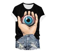 Problema risolto T Shirt Costume Halloween Donna Bloody Horror Costume Sanguinante T-shirt Blood Alto Problem Solved Tunica, beige-c, L