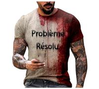 Problema risolto T-shirt Probleme Resolu T Shirt Uomo Sangue Deguisement Halloween Uomo Horror Bloody T-Shirts a Maniche Corte Costume Halloween Che fa Paura Tshirt Sanguinante Costume Blood, 01-brick