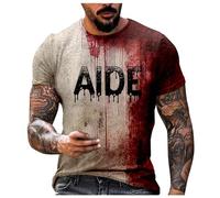 Problema risolto T-shirt Probleme Resolu T Shirt Uomo Sangue Deguisement Halloween Uomo Horror Bloody T-Shirts a Maniche Corte Costume Halloween Che fa Paura Tshirt Sanguinante Costume Blood, 01-nero