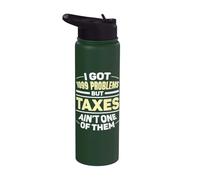 Problemi ma le tasse non sono uno di loro contabile dei preparatori fiscali Stainless Steel Insulated Water Bottle