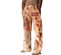 Problemi risolti, pantaloni pigiama da uomo, costume di Halloween con | Morbidi pantaloni pigiama con stampa macchie di sangue, coulisse e tasche per il tempo libero di Halloween.