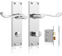 Probrico Maniglie per porte Serratura interna Argento 6 paia