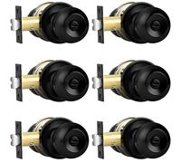 Probrico privacy interior Door manopole letto e bagno maniglia leve KEYLESS nero Lockset, nero