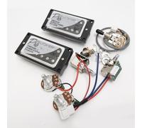 ProBucker Alnico 2 pickup Humbucker per pickup Gibson Les Paul al collo e al ponte, con terminali a connessione rapida a 4 anime, cablaggio 2 V2T, aggiornamento push pull (nero cromato)