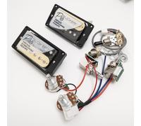 ProBucker Alnico - 2 pickup Humbucker per pickup Gibson Les Paul al collo e al ponte, con terminali a connessione rapida a 4 anime, cablaggio 2 V2T, aggiornamento push pull (zebra)