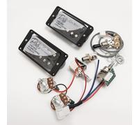 ProBucker Alnico 2 pickup Humbucker per pickup Gibson Les Paul, pickup al collo e al ponte, con terminali a connessione rapida a 4 anime, cablaggio 2 V2T, aggiornamento push pull (nero)