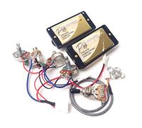 ProBucker Alnico - Set di 2 pickup Humbucker dorati per pickup Gibson Les Paul, pickup al collo e al ponte con terminali a connessione rapida a 2 conduttori, cablaggio 2V2T, aggiornamento tono vintage