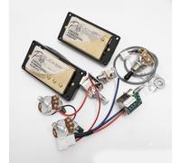 ProBucker Alnico - Set di 2 pickup Humbucker per pickup Gibson Les Paul al collo e al ponte, con terminali a connessione rapida a 4 anime, cablaggio 2 V2T, bobina push pull split ad alta potenza (oro)