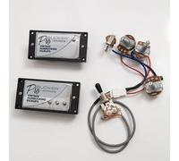 ProBucker Alnico - Set di 2 pickup Humbucker per pickup Gibson Les Paul, pickup al collo e al ponte, cablaggio a 2 conduttori 2V1T, collo (7,5 K, 50 mm) + ponte (8,4 K, 52 mm), potenziamento tono