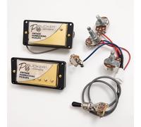 ProBucker Alnico - Set di 2 pickup Humbucker per pickup Gibson Les Paul, pickup al collo e al ponte, cablaggio a 2 conduttori 2V1T, collo (7,5 K, 50 mm) + ponte (8,4 K, 52 mm), potenziamento tono