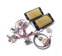 ProBucker Alnico - Set di 2 pickup Humbucker per pickup Gibson Les Paul, pickup per collo e ponte con terminali a collegamento rapido a 2 conduttori, cablaggio 2V2T, aggiornamento