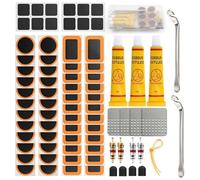 Probuk Kit Riparazione Camera d'Aria Bici 79 Pezzi, Set Toppe Universali per Bicicletta, Moto, Auto e BMX - Kit Pratico per Tutti Gli Pneumatici in Gomma Gonfiabili