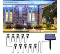 Probuk Luci a ricarica solare per vialetti esterni, confezione da 10 luci a LED solari per paesaggio, luci impermeabili a energia solare, per cortile, terrazzo, paesaggio, sentiero (Bianco caldo)